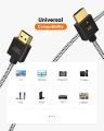 3ft / 6ft  4K HDMI Cable, Left Angle 90 Degree HDMI Cable, 4K@60HZ Ultra HD Support, Male to Male Black HDMI Cable. 