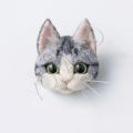 Ready Stock YOMICO Wool Felt Brooch Poke Cat Free Tool+Video Tutorial DIY Hand-Made Couple Gifts Wear Matching Charm Garfield Fold-Ear Short-. 