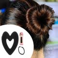 Hair Bun Maker Heart Shaped Donut Bun Maker Hair Donut Sock Bun Form Mini Hair Doughnut Shaper for Short Thin Hair Women Girls Black. 