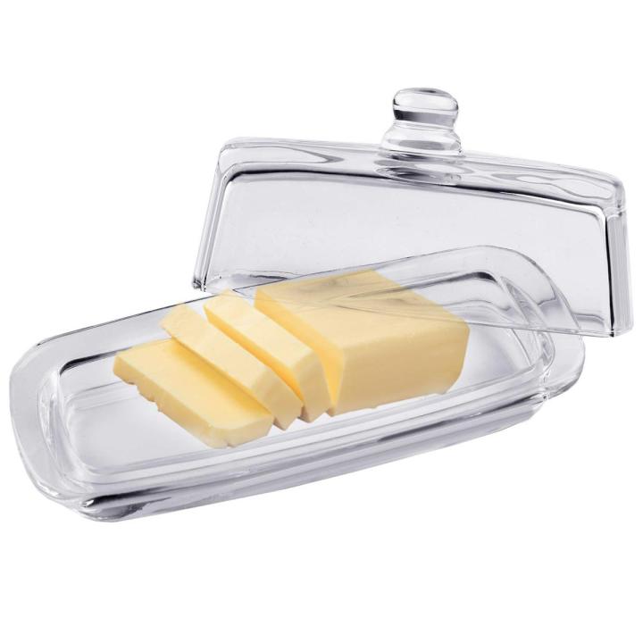 Glass Butter Dish | Premium Butter Dish with Lid and Easy Grip Handle | Easy to Use and 100% Food Safe - Dishwasher Safe | Classic Addition