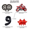 Motor Racing Bikes Foil Balloon Set With 32 Inch Number Collections, Birthday Party Supplies Decor Car Dirt Bike, Hot Wheel, Heavy Moto Vehicle, Motor Cycle Foils Balloons Theme Parties Sports For Boys & Kids : PTtFib1G. 