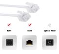 RJ-11 Cable for Landline Telephone - WiFi Modems - Routers 15 Meter length. 
