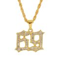 Women Men 69 Number Pendant Necklace Hip Hop Jewelry Style Gold Silver Color Rope Chain Statement Necklace S. 