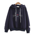 Pretty kitty printed hoodies for women. 
