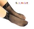 pack of 2-Black Mesh Lace Net Socks For Women. 