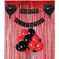 Happy Birthday Golden and Black - Pink Silver - Black and Silver Decoration Setsincluding  Black Banner , Background Curtains , Stars Foil Balloons & Latex Balloons in Golden Black. 