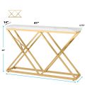 White Narrow Sofa Table Behind Couch, Wood Entryway Console Table with Metal Leg coffee Table X Model console STM. 