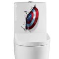 Captain America Vibranium 3d Toilet Stickers Home Decoration Adesivos De Parede Diy Decals Movie Avenger Wall Mural Art. 