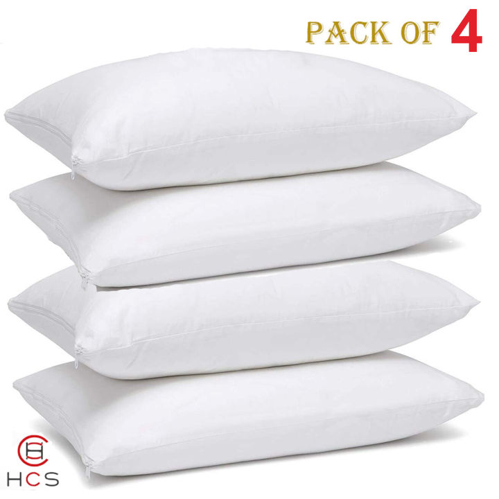 Pack of 4 Pillows of High Quality - Imported White Ball Fiber Polyester