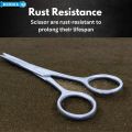 Professional Men's Barber Tool for Small Mustache, Beard Scissor, Stainless Steel Beard Trimming Scissor For Hair Care Grooming Tool, Professional Scissors Hair Cutting Scissor - Small Travel Facial Hair Scissor for Eyebrows, Nose, Moustache, Beard. 