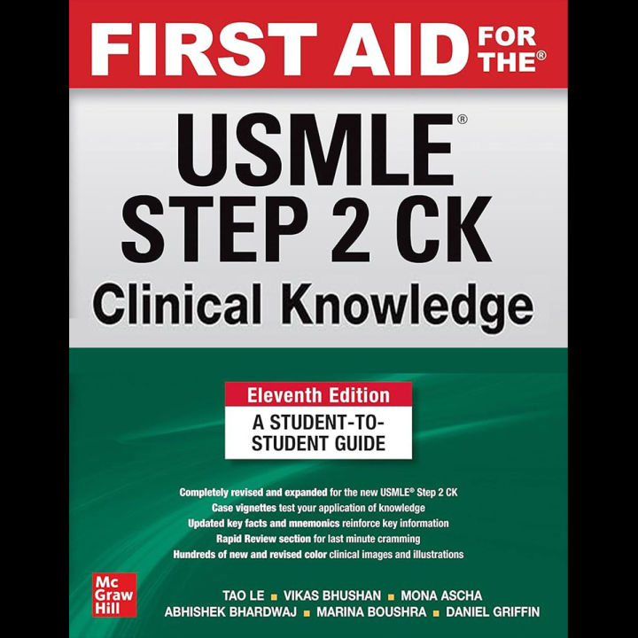 First Aid for the USMLE Step 2 Clinical Knowledge CK Latest Edition Original Coloured Review Guide for USMLE Step 2 Exam Preparation