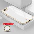 Biruiqu for OPPO A39 / OPPO A57 Back Cover Luxury 6D Plating Frame Shiny Bling Phone Pounch Soft Silicone Square Phone Case. 