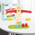 Preschool Wooden Balancing Toy Learn Counting Math Weighing Scale Game for Kids 3+. 
