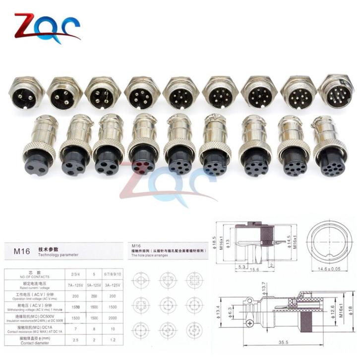 GX16 2/3/4/5/6/7/8/9/10 Pin Male & Female 16mm Wire Panel Circular Connector Cap L70-78 Aviation Connector Socket Plug
