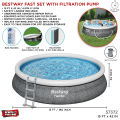 15 Ft Bestway Inflatable Fast Set Swimming Pool With Filter For Kids & Family Inflatable Solid Sidewall Large Swimming Pool With Vinyl Deep 42 Inch Depth Water Splash Fun Party Game Indoor & Outdoor Picnic With Family Fast, Easy & Simple 57372. 