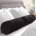 Velvet Bolster Round Pillow (Set of 2). 