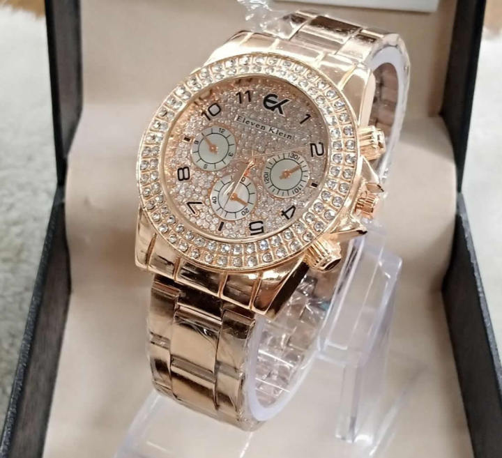 Deemiz Golden & Chain Watches for Women and Girls – Luxury Analog Quartz Stainless Steel