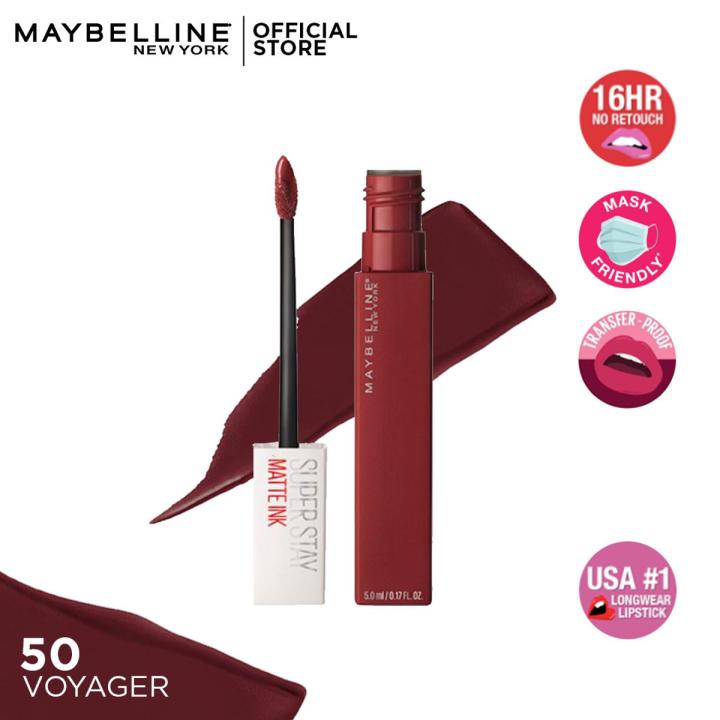 Maybelline SuperStay Matte Ink Liquid Lipstick 16HR Long-Lasting, High Pigment, Waterproof - 135 Voyager
