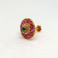 Pure Gold Jewellers-Pink Stone Gold Nose Pin for Bridal-Gold Nose Stud Pink Stones and Elegant Designs for women, brides and girls. 