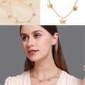 Statement Collar Female Chocker Best Shining Jewelry Butterfly Necklace | Gold Plated | Dainty Chain | Layering | Choker Necklace for Girls. 