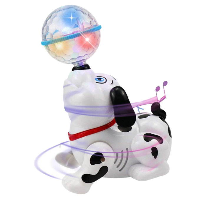 Dancing Dog With 360 Degree Rotating - White