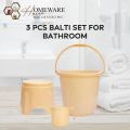 3 pcs Plastic Bath Set | Balti set | 20 Liter Bucket. 