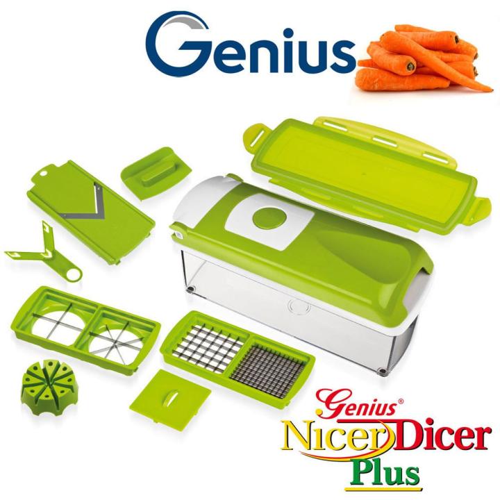 Original Nicer Dicer Genius Nicer Dicer Plus 10 Piece Set Multi-functional Chopper, Vegetable And Fruit Cutter, Hand-held Chopping, Slicing, Dicing Machine, Original And High Quality