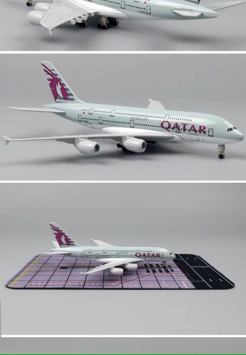 Qatar%20Airways%20A380%20Metal%2020%20cm%20Aircraft%20model%20scal%201:400%20%20with%20wheels%20and%20stand%20Airline%20Model%20for%20office%20diecost%20aircraft%20model%20%20decoration%20-%20Image%208