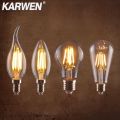 【Topnotch Store】KARWEN Vintage Edison Bulb E27 E14 Real watt 2W 4W 6W 8W LED Filament Vintage LED Lamp 220V Retro Candle Light. 