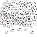 100Pcs Acrylic Beads Letter Beads Round Letter Alphabet Beads DIY Jewelry Making Bracelet Necklace Accessories. 