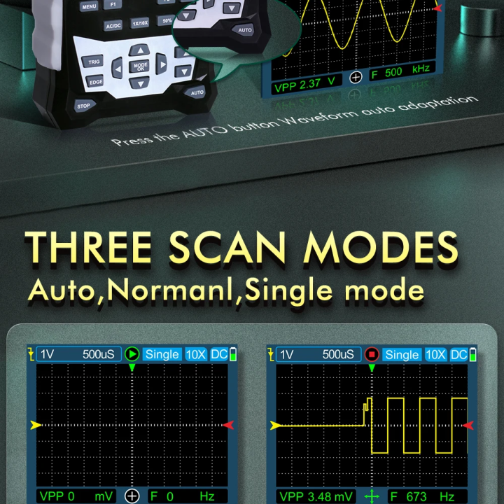 TOOLTOP ET120M 500MS/s 120MHz Portable Digital Oscilloscope Auto ...