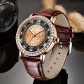 LIGE Women's Watch Luxury Rhinestone Quartz Watch Vintage Floral Engraved Analog PU Leather Wrist Watch Clock Montre Femme. 