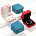 Velvet Jewelry Box Elegant Blue/Pink Ring Box Pendant Box for Gift Wedding Engagement Travel Home Display. 