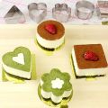 Stainless Steel Cake Molds With Push-Pieces  Molds For Small Cakes, Biscuits, Rice Balls And Bento  Round, Heart-shaped, Square And Triangular Diy Baking Tools. 