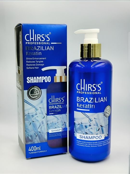 Chirs Brazilian Shampoo Keratin Shine Enhancement Reduces Tangles Restores Damage Softens Hair Turkish formula