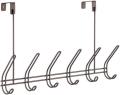 Multi Functional Iron Over The Door Hanger With 12 Hooks In Black, Drill Free Space Saver Organizer Hanger For Clothes, Home And Wardrobe Accessories Organizer. 