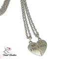 Best Friend Heart Necklace gift for Friends Couples Pair of 2 Locket. 