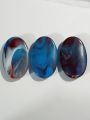 Blue Brown Oval Chip Large Acrylic Plastic Marble Beads – Pack of 40gms. Versatile for DIY Jewelry, Craft Projects, Dress Accessories, Home Decorative Ideas.. 