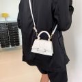 Simple Solid Color Crossbody Bag Button PU Shoulder Bag Indentation Mini Handbag Women. 