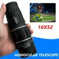 16X52 Bushnelll Monocular Telescope 16x Zoom Day Vision Optic Lens Spotting Scope Mobile Phone Camera Magnifier Monocular Telescope Single Cylinder Bird Watching Golf Sport Camping Hiking Portable Telescope Scope 66M/8000M HD 16 x 52. 