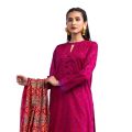 Maahru - Unstitched fabric for women - 2 Piece (Blended Lawn) - Fuchsia Dream. 