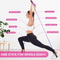 Portable Gym Pilates Studio For Workout With Resistance Band Adjustable Exercise Stick. 