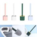 Silicone Toilet Brush with Toilet Brush Holder Wall-Mounted Cleaning Brush Set. 