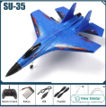 Remote Control Wireless Airplane Toy - New 2.4Ghz Su-35 RC Plane with Lights, Foam Fighter Jet for Adults Outdoor, Air Planes Toy, Drop-Resistant Glider. 