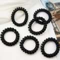 8Pc Telephone Cord Hair Tie-Stylish & Durable Telephone Wire Hair Ties - No Crease, Gentle on Hair, Long-Lasting Hold, Perfect for All Hair Types, Multi-Functional Hair Accessories in Trendy Multi Colours (Matt Black, Candy Colours) and Size. 