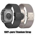 Titanium Milanese Loop Compatible with Apple Watch Bands 49mm 46mm 45mm 44mm 42mm for Men Women, Stainless Steel Mesh Loop with Parachute-style Buckle for iWatch Ultra 2 Series 10 9 8 7 6 SE 5 4 3. 