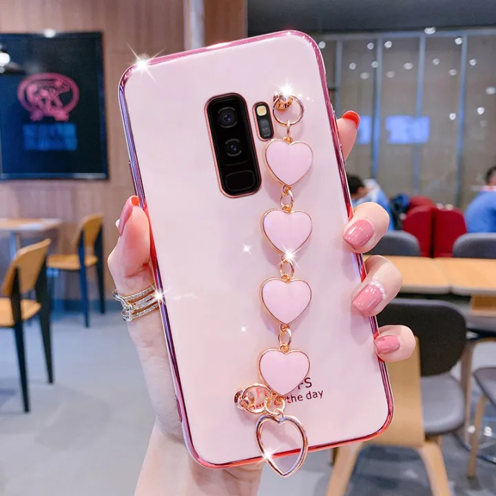 For%20Samsung%20Galaxy%20S9%20Plus%20Phone%20Cover%20+%203D%20Love%20Heart%20Wristband%20Fashion%20Ultra%20Thin%20Shiny%20Plating%20Bumper%20Soft%20TPU%20Silicone%20Shockproof%20Protective%20Case%20Back%20Cover%20-%20Image%204