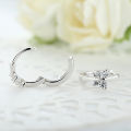 QiaQia Baby Princess 925 Silver Butterfly Zirconia Small Hoop Earring For Girls Child Wome Beautiful Aros Huggies Earring Jewelry. 