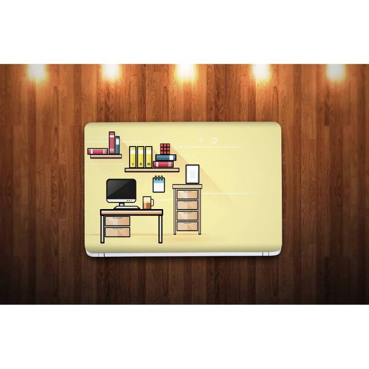 Student Workstation Desk Computer Books War Laptop Skin Sticker Cover Art Decal Protector