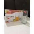 NOVA GLASS WARE CRESCENT 280ml WATER GLASS Set of 6, Drinking Glass Best Quality. 